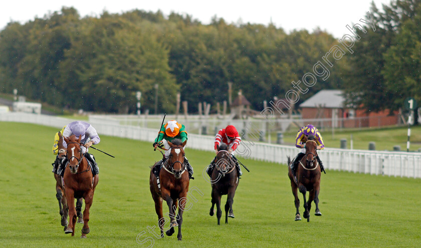 Lone-Eagle-0002 
 LONE EAGLE (centre, Oisin Murphy) beats OMAN (left) in The British Stallion Studs EBF Novice Stakes
Goodwood 28 Aug 2020 - Pic Steven Cargill / Racingfotos.com