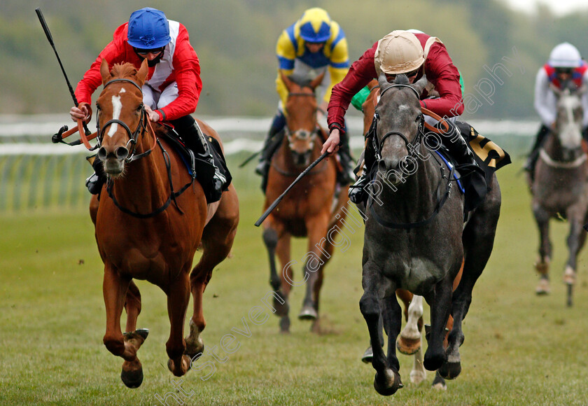 Roman-Mist-0005 
 ROMAN MIST (right, James Doyle) beats PUY MARY (left) in The Follow @racingtv On Twitter Fillies Handicap
Nottingham 27 Apr 2021 - Pic Steven Cargill / Racingfotos.com