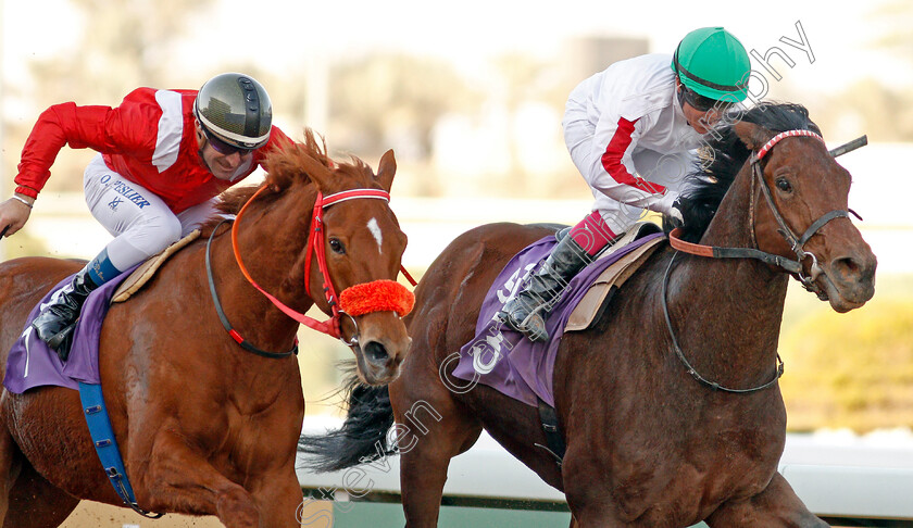 Matmon-0003 
 MATMON (right, Lisa Allpress) beats MOTAYAMMEN (left, Olivier Peslier) in The International Jockeys Challenge Handicap Round1
King Abdulaziz Racetrack, Riyadh, Saudi Arabia 28 Feb 2020 - Pic Steven Cargill / Racingfotos.com