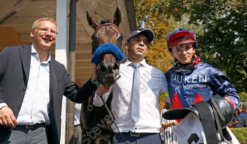 Penalty-0013 
 PENALTY (Thore Hammer-Hansen) with Eckhard Sauren after The 91. Brunner-Oettingen Rennen
Baden Baden 1 Sep 2024 - Pic Steven Cargill / Racingfotos.com