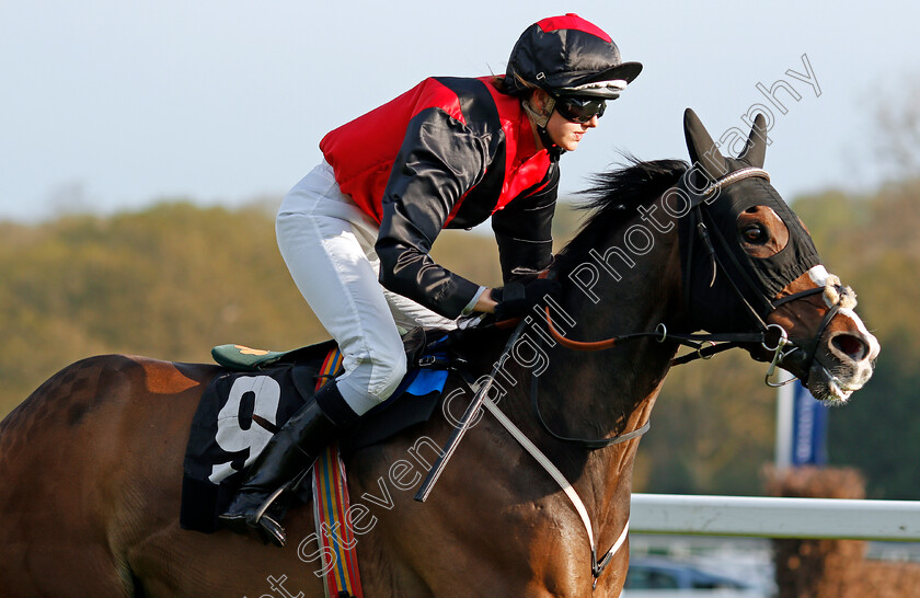 Miskin-0005 
 MISKIN (Katie James) wins The Bloor Homes Supporting Greatwood Charity Race Newbury 21 Apr 2018 - Pic Steven Cargill / Racingfotos.com