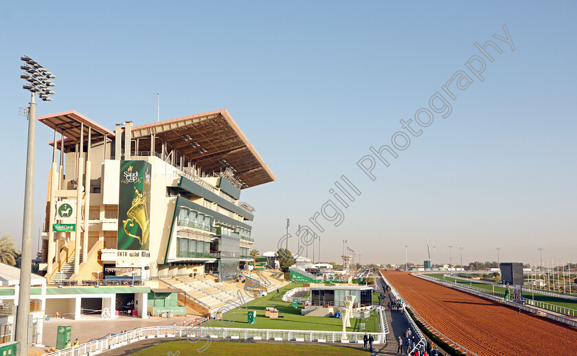 Grandstand-and-track-0001 
 The Grandstand and racecourse
King Abdulaziz Racetrack, Riyadh, Saudi Arabia 23 Feb 2022 - Pic Steven Cargill / Racingfotos.com