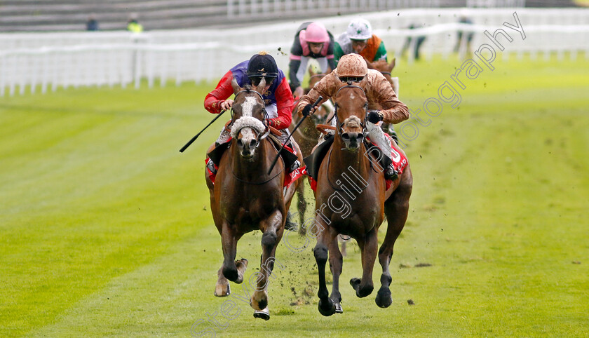 Nymphadora-0006 
 NYMPHADORA (right, Oisin Murphy) beats KING'S LYNN (left) in The CAA Stellar Handicap
Chester 11 May 2023 - Pic Steven Cargill / Racingfotos.com