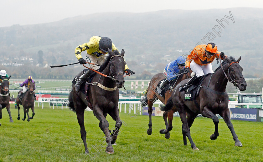 Harambe-0003 
 HARAMBE (left, Tom Bellamy) beats MONSIEUR LECOQ (right) in The Unibet Greatwood Handicap Hurdle
Cheltenham 17 Nov 2019 - Pic Steven Cargill / Racingfotos.com