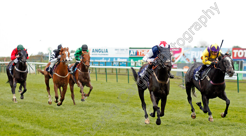 Luna-Magic-0001 
 LUNA MAGIC (2nd right, Jack Mitchell) beats CRYPTONITE (right) in The Eastern Power Systems Of Norwich Handicap Yarmouth 24 Apr 2018 - Pic Steven Cargill / Racingfotos.com