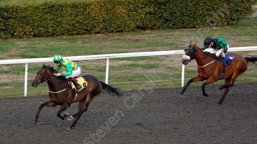 Jedhi-0001 
 JEDHI (Robert Havlin) beats PENNY POET (right) in The 100% Profit Boost At 32RedSport.com Fillies Handicap
Kempton 29 Aug 2018 - Pic Steven Cargill / Racingfotos.com