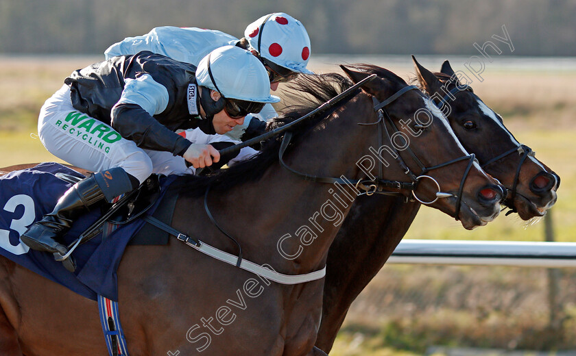 Byford-0004 
 BYFORD (nearside, Jason Hart) beats CHARLIE ARTHUR (farside) in The Betway Handicap
Lingfield 26 Feb 2021 - Pic Steven Cargill / Racingfotos.com