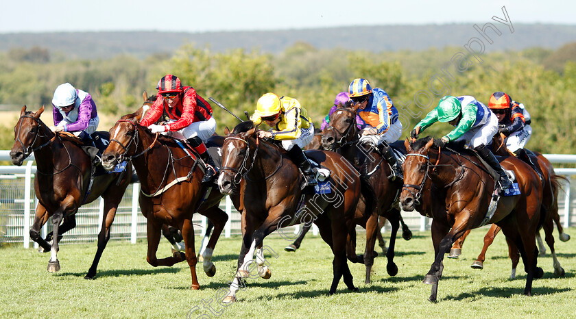 Pretty-Baby-0004 
 PRETTY BABY (centre, Dane O'Neill) beats DANCING STAR (left) INDIAN BLESSING (2nd left) and ONE MASTER (right) in The L'Ormarins Queens Plate Oak Tree Stakes
Goodwood 3 Aug 2018 - Pic Steven Cargill / Racingfotos.com