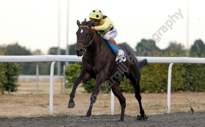 Elasia-0006 
 ELASIA (Andrea Atzeni) wins The 32Red Fillies Novice Stakes
Kempton 8 Aug 2018 - Pic Steven Cargill / Racingfotos.com