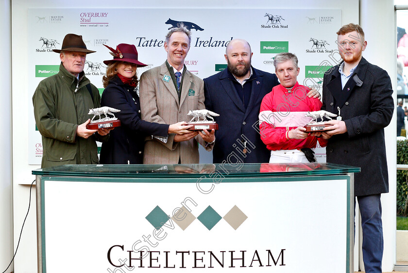 Eglantine-Du-Seuil-0007 
 Presentation to Sullivan Bloodstock Limited, Willie Mullins and Noel Fehily for The National Hunt Breeders Supported By Tattersalls Mares Novices Hurdle won by EGLANTINE DU SEUIL
Cheltenham 14 Mar 2019 - Pic Steven Cargill / Racingfotos.com