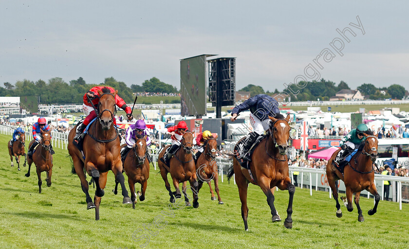 Tuesday-0006 
 TUESDAY (centre, Ryan Moore) beats EMILY UPJOHN (left) and NASHWA (right) in The Cazoo Oaks
Epsom 3 Jun 2022 - Pic Steven Cargill / Racingfotos.com