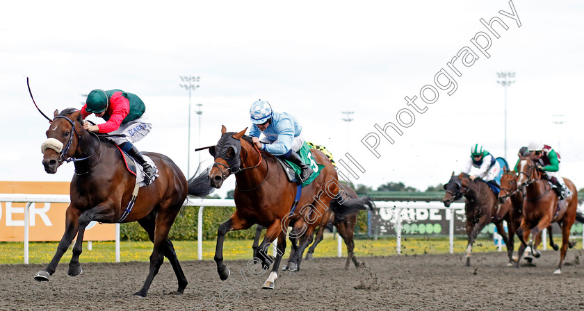 Sergeants-Legacy-0004 
 SERGEANTS LEGACY (Joey Haynes) beats CRAFTY SPIRIT (2nd left) in The Try Unibet's Improved Bet Builder Handicap
Kempton 16 Jul 2024 - Pic Steven Cargill / Racingfotos.com