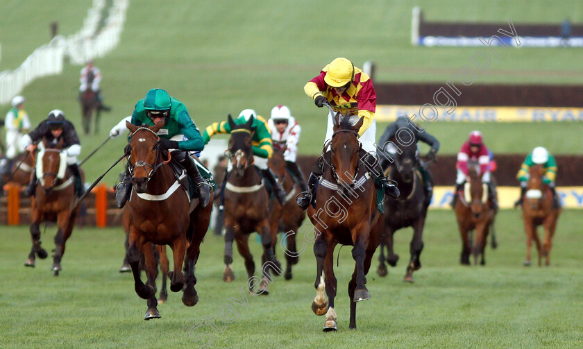 Siruh-Du-Lac-0002 
 SIRUH DU LAC (Lizzie Kelly) beats JANIKA (left) in The Brown Advisory & Merriebelle Stable Plate
Cheltenham 14 Mar 2019 - Pic Steven Cargill / Racingfotos.com