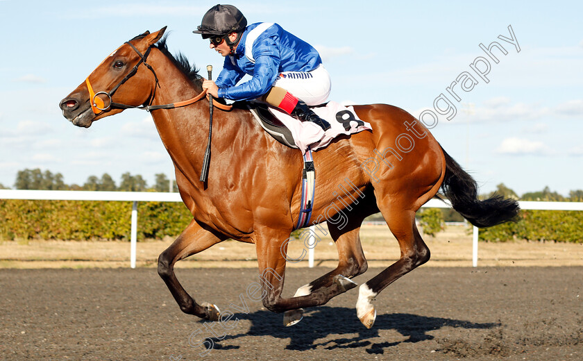 Maaward-0007 
 MAAWARD (Andrea Atzeni) wins The 32Red On The App Store Novice Stakes Div 1 
Kempton 8 Aug 2018 - Pic Steven Cargill / Racingfotos.com