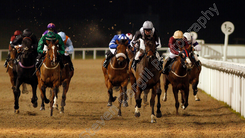 Mossketeer-0003 
 MOSSKETEER (right, Robert Havlin) beats HIC BIBI (left) in The totescoop6 Magic Million This Saturday Nursery Chelmsford 16 Nov 2017 - Pic Steven Cargill / Racingfotos.com