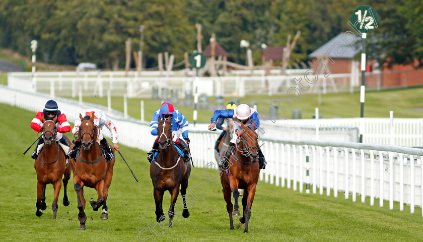 The-Blue-Bower-0003 
 THE BLUE BOWER (right, Tyler Saunders) beats YUKON MISSION (left) in The Ladbrokes Supporting Children With Cancer UK Fillies Handicap
Goodwood 29 Aug 2020 - Pic Steven Cargill / Racingfotos.com