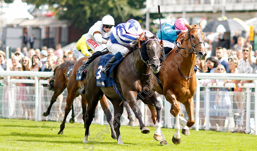 Fivethousandtoone-0004 
 FIVETHOUSANDTOONE (left, William Buick) beats MANY A STAR (right) in The William Hill Best Odds Guaranteed Handicap
Goodwood 28 Aug 2022 - Pic Steven Cargill / Racingfotos.com