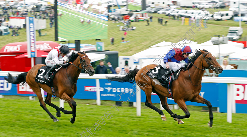 Luxembourg-0003 
 LUXEMBOURG (Ryan Moore) beats HAMISH (left) in the Holland Cooper Coronation Cup
Epsom 31 May 2024 - pic Steven Cargill / Racingfotos.com