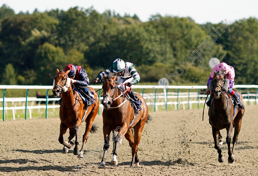 Requited-0001 
 REQUITED (Oisin Murphy) beats AHORSECALLEDWANDA (left) and SWISS PRIDE (right) in The Betway Handicap
Lingfield 5 Aug 2020 - Pic Steven Cargill / Racingfotos.com