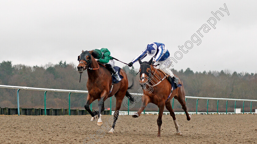 Aiya-0001 
 AIYA (right, Oisin Murphy) beats SOTOMAYOR (left) in The Betway Handicap Lingfield 3 Feb 2018 - Pic Steven Cargill / Racingfotos.com