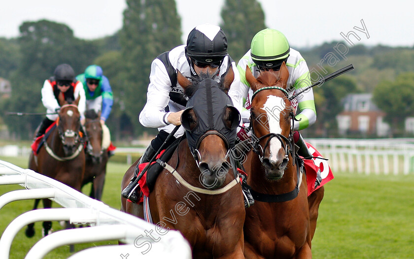 Victory-Chime-0003 
 VICTORY CHIME (Harry Bentley) beats MARRONNIER (right) in The Hampton Court Handicap
Sandown 25 Jul 2019 - Pic Steven Cargill / Racingfotos.com