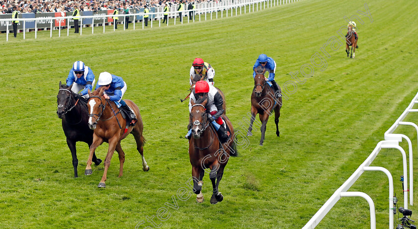 Megallan-0002 
 MEGALLAN (right, Frankie Dettori) beats MODERN NEWS (2nd left) and MUTASAABEQ (left) in The Cazoo Diomed Stakes
Epsom 4 Jun 2022 - Pic Steven Cargill / Racingfotos.com