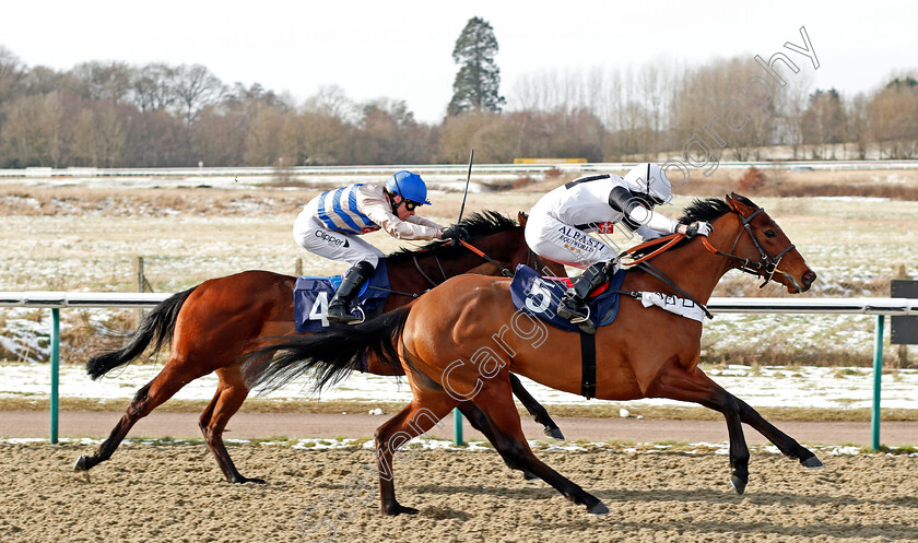 Gurkha-Girl-0006 
 GURKHA GIRL (Ryan Moore) wins The Play Ladbrokes 5-A-Side On Football Fillies Novice Stakes
Lingfield 13 Feb 2021 - Pic Steven Cargill / Racingfotos.com