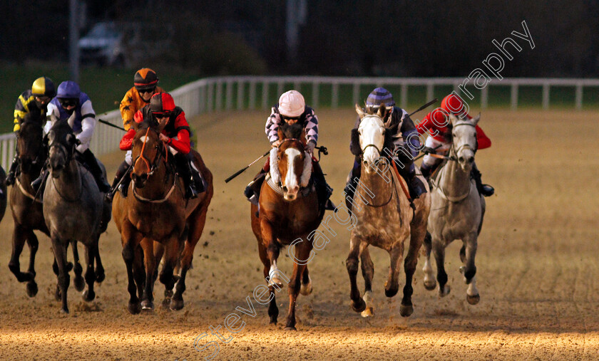 Heptathlete-0003 
 HEPTATHLETE (right, Benoit de la Sayette) beats GONZAGA (centre) in The Bombardier March To Your Own Drum Apprentice Handicap
Wolverhampton 11 Jan 2021 - Pic Steven Cargill / Racingfotos.com