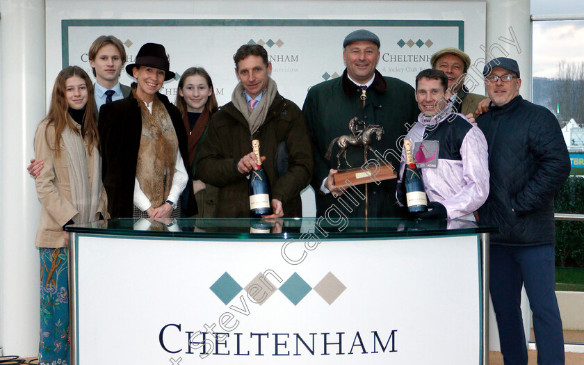 Glory-And-Fortune-0009 
 Presentation to Mr J Hinds, Tom Lacey and Richard Johnson for The EBF Stallions & Cheltenham Pony Club Standard Open National Hunt Flat Race won by GLORY AND FORTUNE
Cheltenham 1 Jan 2019 - Pic Steven Cargill / Racingfotos.com