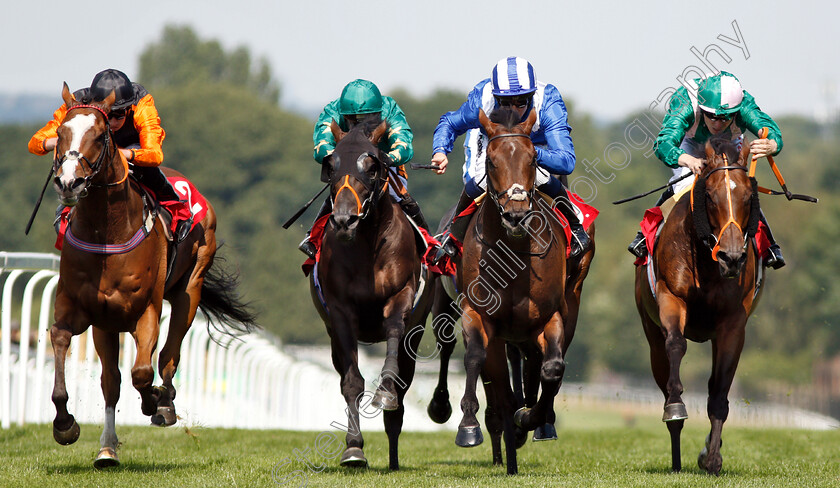 Mustashry-0004 
 MUSTASHRY (2nd right, Jim Crowley) beats SPARK PLUG (right) EUGINIO (2nd left) and BIG COUNTRY (left) in Davies Insurance Services Gala Stakes
Sandown 6 Jul 2018 - Pic Steven Cargill / Racingfotos.com