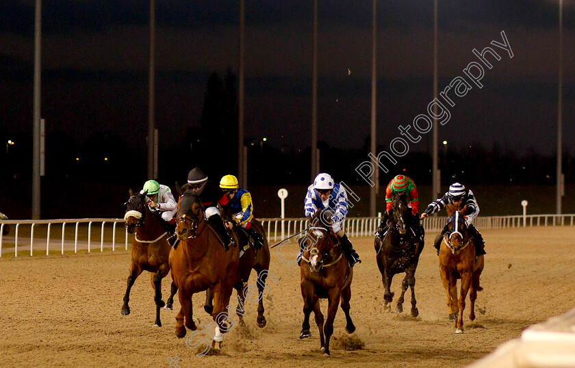 Gentlemen-0001 
 GENTLEMEN (left, Josephine Gordon) wins The totepool Cashback Club At totesport.com Handicap
Chelmsford 20 Feb 2019 - Pic Steven Cargill / Racingfotos.com