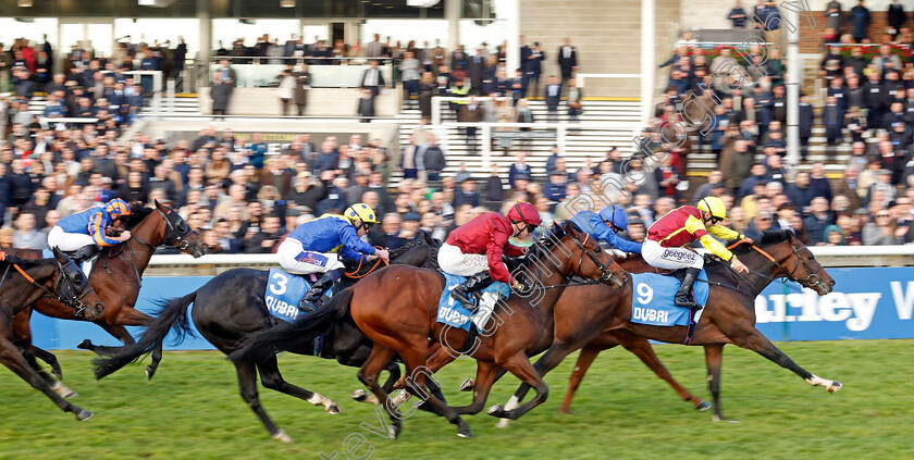 Hyperchromatic-0001 
 HYPERCHROMATIC (Marco Ghiani) beats ATTACK (centre) in The Godolphin Flying Start Nursery
Newmarket 12 Oct 2024 - Pic Steven Cargill / Racingfotos.com