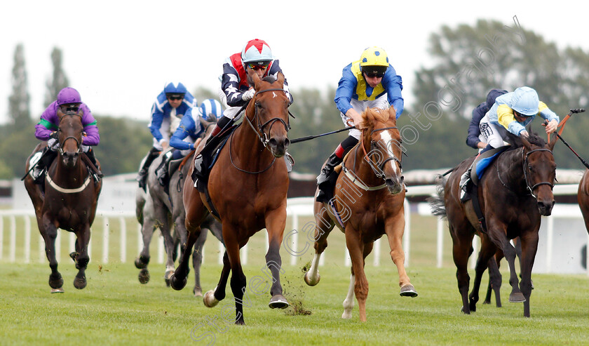 Sir-Dancealot-0003 
 SIR DANCEALOT (Gerald Mosse) beats DREAM OF DREAMS (2nd right) and TOMYRIS (right) in The Ladyswood Stud Hungerford Stakes
Newbury 18 Aug 2018 - Pic Steven Cargill / Racingfotos.com