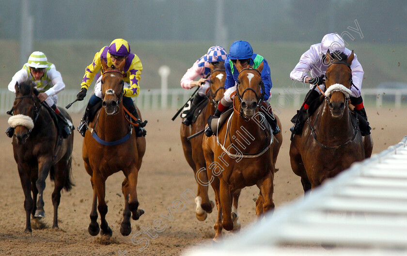 Qaffaal-0003 
 QAFFAAL (right, Harrison Shaw) beats POET'S SOCIETY (2nd right) and QEYAADAH (2nd left) in The Double Delight Hat-Trick Heaven At totesport.com Handicap
Chelmsford 31 May 2018 - Pic Steven Cargill / Racingfotos.com