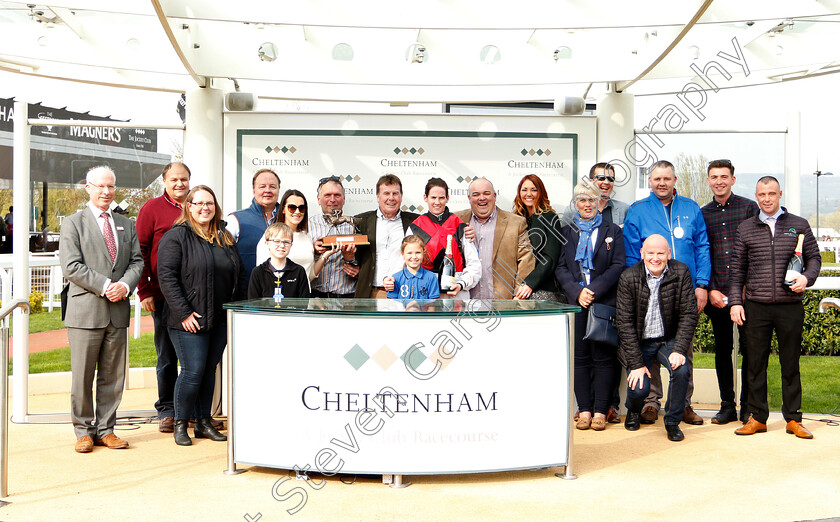 Havingagoodtime-0007 
 Presentation to Rachael Blackmore and the Wilde At Heart Syndicate for The Junior Jumpers Fillies Juvenile Handicap Hurdle won by HAVINGAGOODTIME
Cheltenham 18 Apr 2019 - Pic Steven Cargill / Racingfotos.com