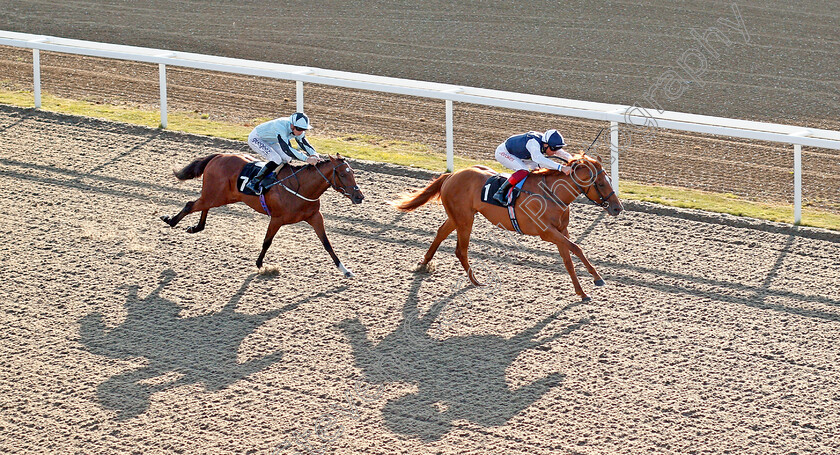 Cobber-Kain-0004 
 COBBER KAIN (Frankie Dettori) beats STRAIT OF HORMUZ (left) in The Bet At totesport.com Median Auction Maiden Stakes
Chelmsford 4 Sep 2019 - Pic Steven Cargill / Racingfotos.com