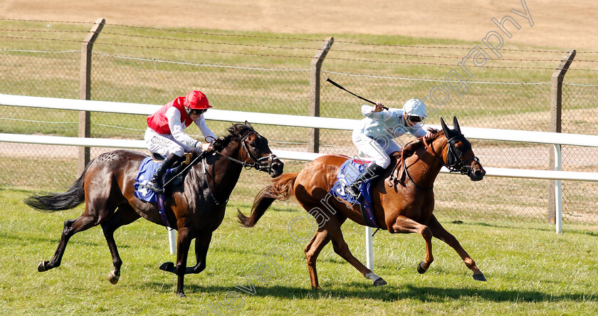 Quoteline-Direct-0003 
 QUOTELINE DIRECT (Rob Fitzpatrick) beats KILBAHA LADY (left) in The Checkmy 'Well Done Us' Apprentice Handicap
Pontefract 10 Jul 2018 - Pic Steven Cargill / Racingfotos.com