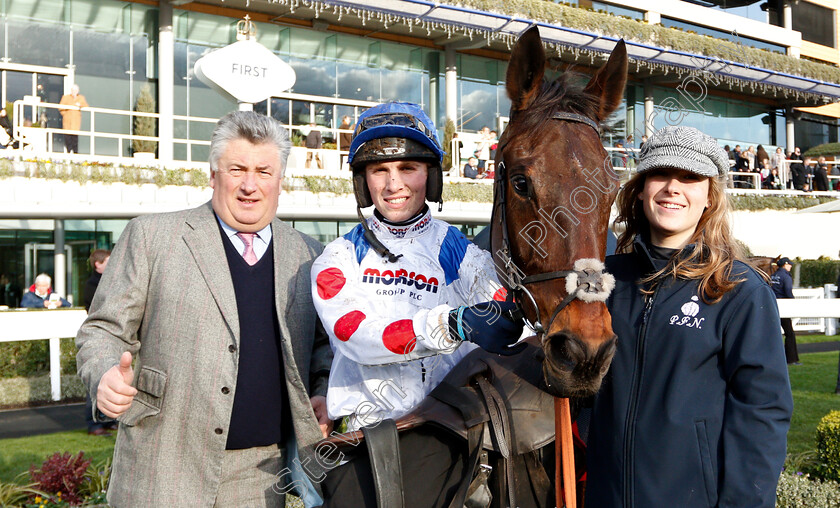 Casko-D Airy-0008 
 CASKO D'AIRY (Harry Cobden) with Paul Nicholls after The Foundation Developments Novices Handicap Hurdle
Ascot 22 Dec 2018 - Pic Steven Cargill / Racingfotos.com