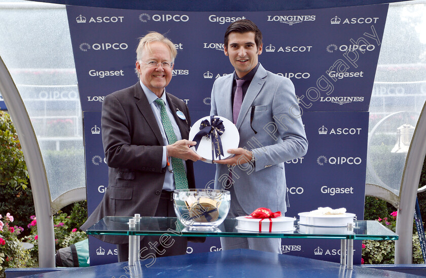 Prince-Eiji-0013 
 Presentation to Mario Gussago for The Charbonnel Et Walker British EBF Maiden Stakes won by PRINCE EIJI
Ascot 7 Sep 2018 - Pic Steven Cargill / Racingfotos.com