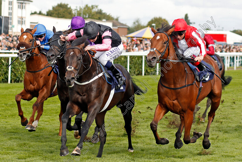 Aclaim-0001 
 ACLAIM (centre, Oisin Murphy) beats NATHRA (right) in The Alan Wood Plumbing And Heating Park Stakes Doncaster 16 Sep 2017 - Pic Steven Cargill / Racingfotos.com