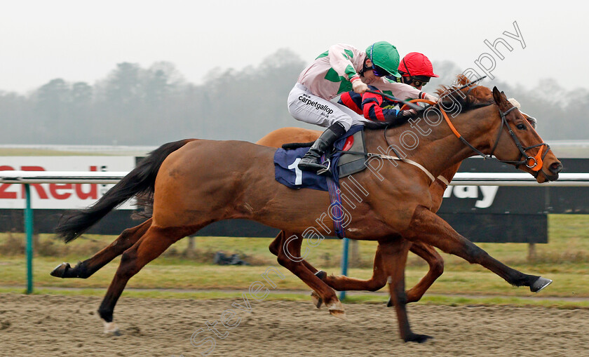 Dark-Alliance-0006 
 DARK ALLIANCE (Edward Greatrex) wins The Play Slots At sunbets.co.uk/vegas Handicap Div1 Lingfield 12 Jan 2018 - Pic Steven Cargill / Racingfotos.com