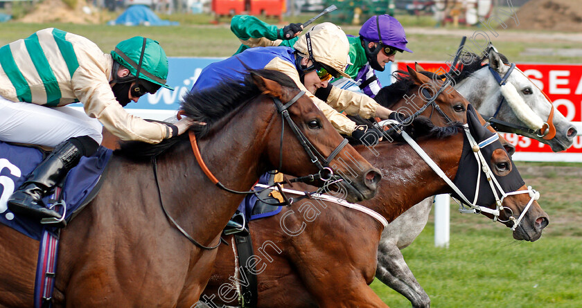 Inevitable-Outcome-0001 
 INEVITABLE OUTCOME (nearside, Dylan Hogan) gets up to beat ULTRA VIOLET (hood) The Watch Free Race Replays Om attheraces.com Fillies Handicap
Yarmouth 16 Sep 2020 - Pic Steven Cargill / Racingfotos.com