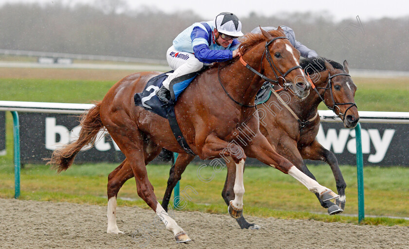 Dublin-Pharaoh-0008 
 DUBLIN PHARAOH (Andrea Atzeni) wins The Ladbrokes Home Of The Odds Boost Novice Stakes
Lingfield 15 Feb 2020 - Pic Steven Cargill / Racingfotos.com