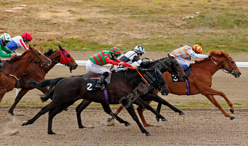 Sir-Rodneyredblood-0006 
 SIR RODNEYREDBLOOD (Marco Ghiani) beats RED ALERT (2nd right) and AL ASEF (nearside) in The Celebrating The tote And PMU Partnership Handicap
Chelmsford 29 Apr 2021 - Pic Steven Cargill / Racingfotos.com