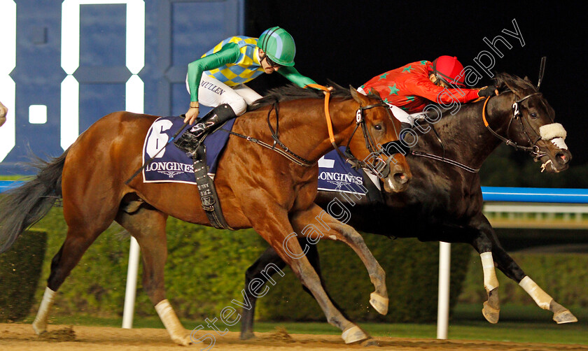 Commanding-0005 
 COMMANDING (left, Richard Mullen) beats AL MODAYAR (right) in The UAE 2000 Guineas Trial
Meydan 9 Jan 2020 - Pic Steven Cargill / Racingfotos.com