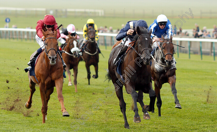 Skymax-0003 
 SKYMAX (Harry Bentley) beats FEARLESS WARRIOR (left) in The British Stallion Studs EBF Nursery
Newmarket 24 Oct 2018 - Pic Steven Cargill / Racingfotos.com