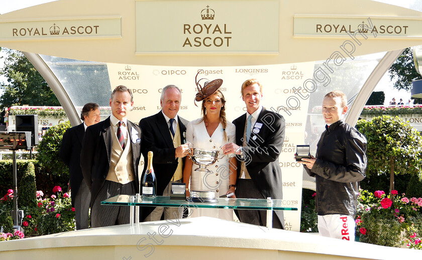 Agrotera-0011 
 Presentation to Bjorn Nielsen, Ed Walker and Jamie Spencer for The Sandringham Stakes won by AGROTERA
Royal Ascot 22 Jun 2018 - Pic Steven Cargill / Racingfotos.com