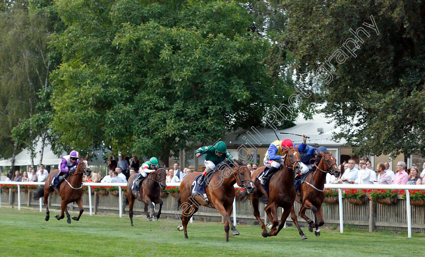 Gorgeous-Noora-0001 
 GORGEOUS NOORA (centre, Andrea Atzeni) beats RESTLESS ROSE (2nd right) and LADY DANCEALOT (right) in The EBF Breeders Series Fillies Handicap
Newmarket 20 Jul 2018 - Pic Steven Cargill / Racingfotos.com