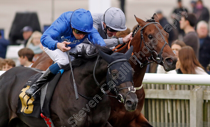 Point-Sur-0001 
 POINT SUR (left, William Buick) beats NATIVE WARRIOR (right) in The Join Racing TV Now Novice Stakes
Newmarket 25 Oct 2023 - Pic Steven Cargill / Racingfotos.com