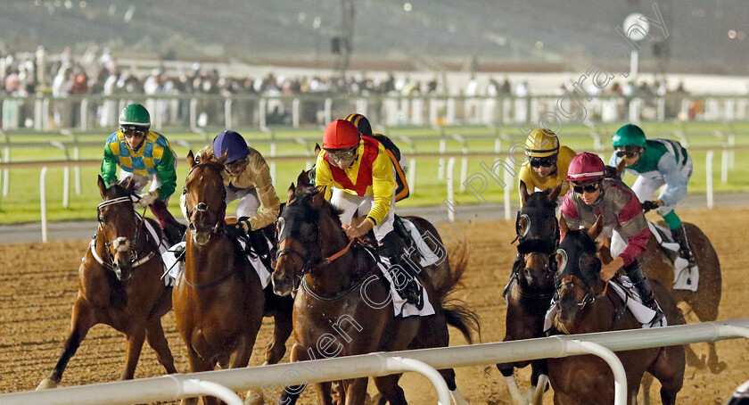 Algiers-0010 
 ALGIERS (2nd left, James Doyle) with BENDOOG (centre) SECRET VICTORY (right) and MILITARY LAW (left) on his way to winning The Al Maktoum Challenge (Round 2)
Meydan, Dubai 3 Feb 2023 - Pic Steven Cargill / Racingfotos.com